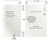 8mm Frameless Pool Fence Gate- Suits "Standard glass hinges" Sydney depots now open